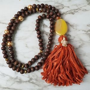 Gaviota's Boho Collection Agate Tassel Necklace